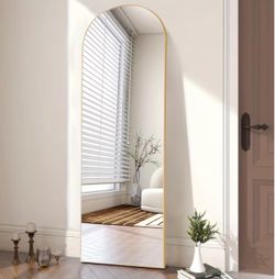 Arched Full Length Mirror, Full Body Free Standing Leaning Mirror Hanging Mounted Mirror Modern Simple Tall Home Decor for Living Room Bedroom Cloakro
