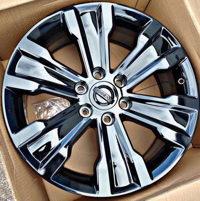 2023 NISSAN ARMADA RIMS OEM NEW GLOSS  BLACK.....6 LUG

