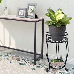 Rust Resistant Metal Plant Flower Pot Stand Holder Indoor Outdoor Size 19" Tall New Condition