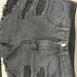 Black Jean Shorts 