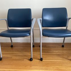 TWO HON Accommodate Guest Chairs with Arms & Casters — Like New!