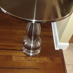 Small Stainless Steel Pedestal Coffee Table