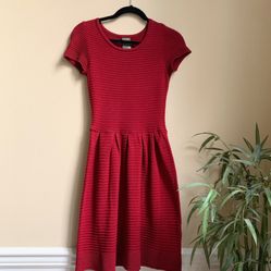 Taylor Red Sweater Knit Dress Holiday Christmas Party PXS/XS