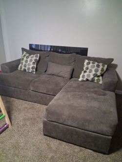 Gray Microfiber Sectional Sofa with Chaise