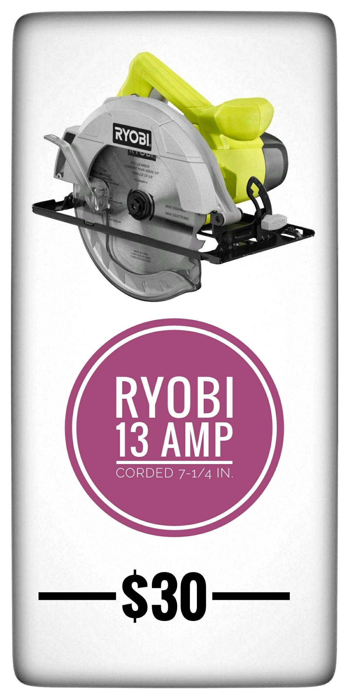 RYOBI 13 Amp Corded 7-1/4 in. Circular Saw-CSB125