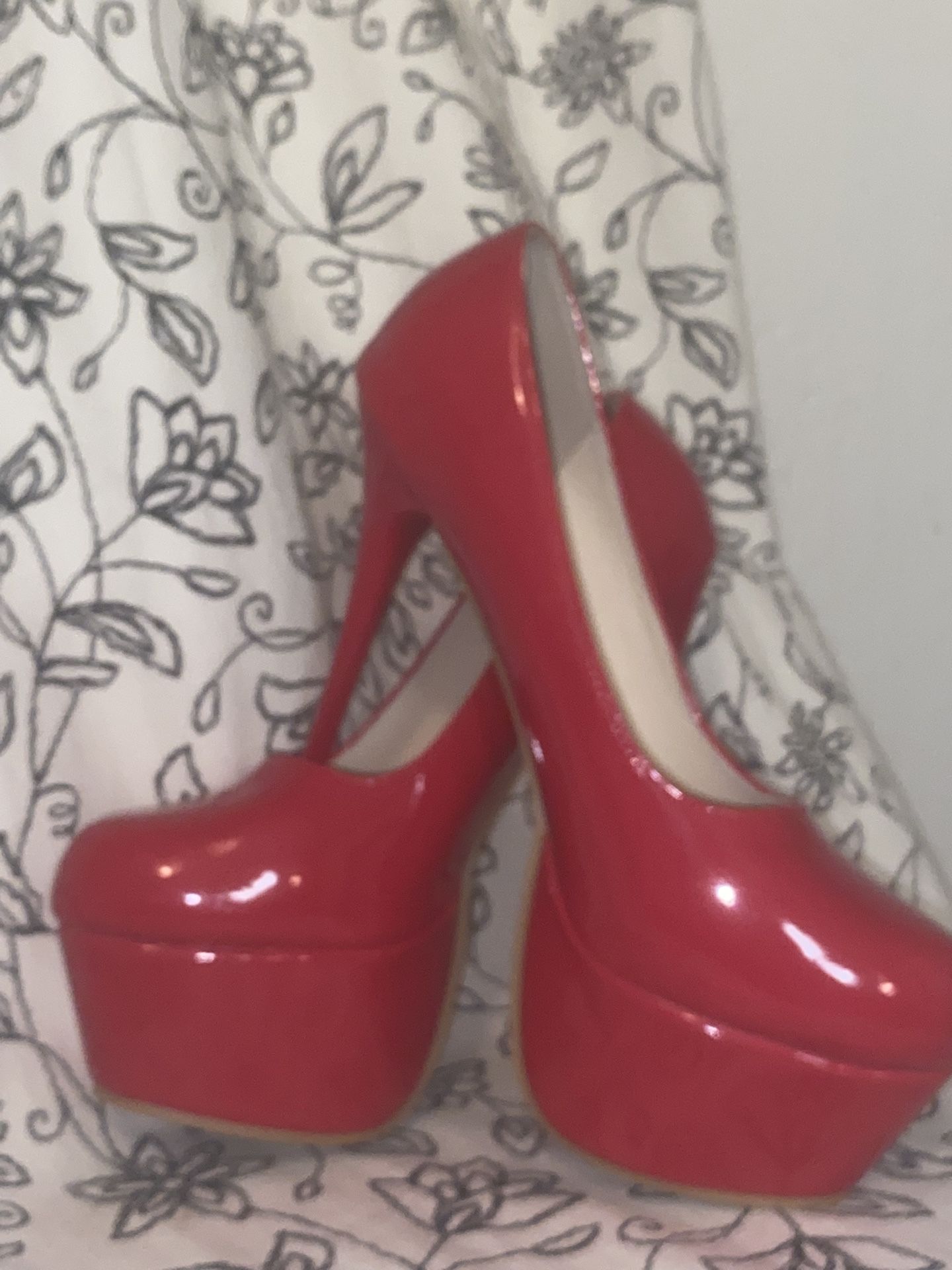 Red Stiletto Heels 6in