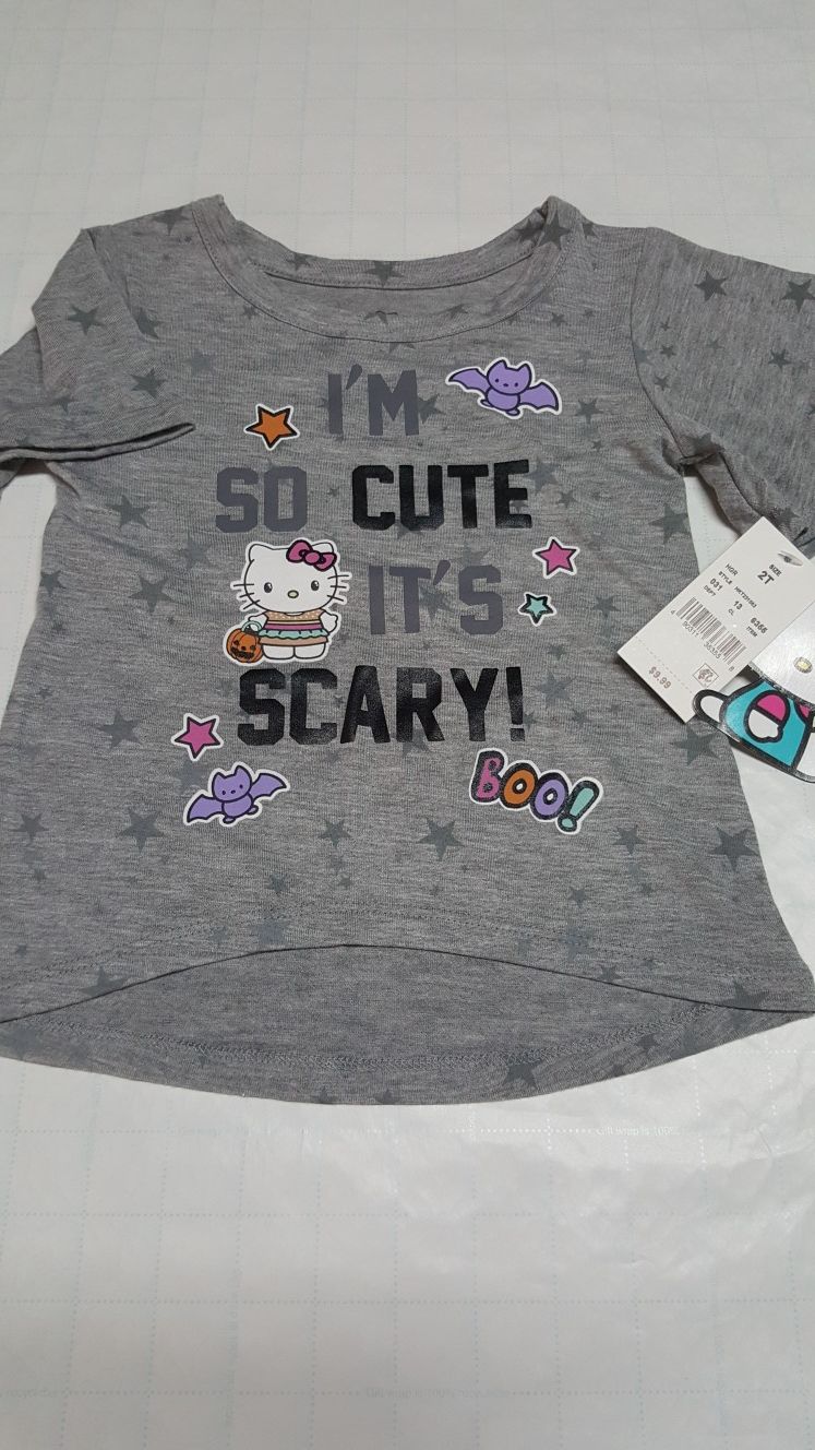 Girl's HELLO KITTY Halloween Top, size-2T. NEW