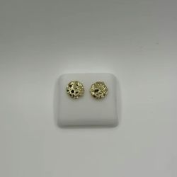 14K Gold Plated Round Nugget Earrings