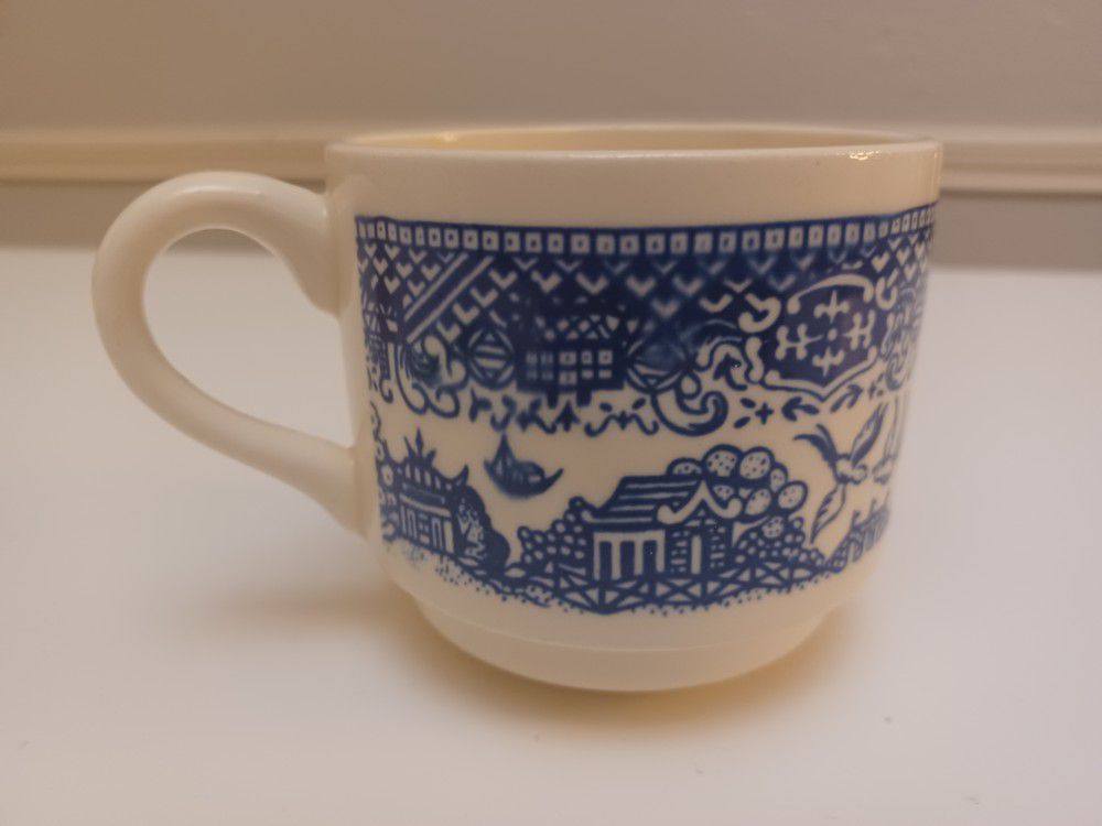 Antique Blue Willow Coffee Cup