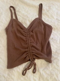 Sky and Sparrow Brown Tie Tank Top Size M