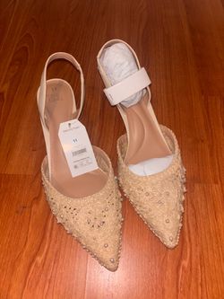 Beige pearls Stiletto Heels