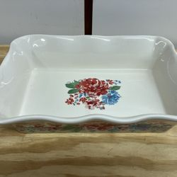 Pioneer Women “Brilliant Blooms” ceramic casserole dish 11.5”x7.9”