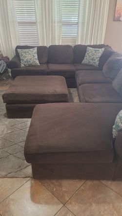 Sectional couch and ottoman