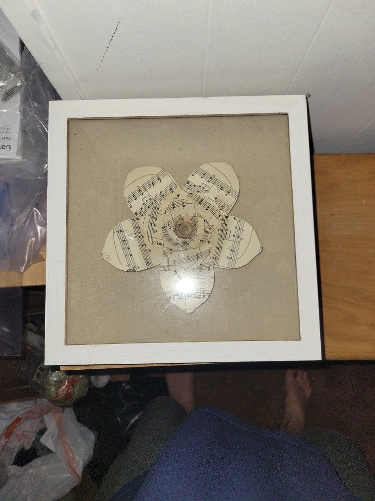 Sheet Music Origami Glass Cased Wall Art