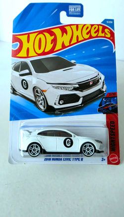 Hot Wheels Honda 2018 Civic Type R  White, Night Speed