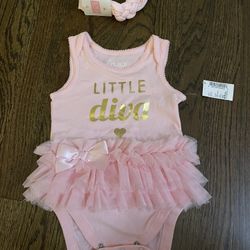 New Little Diva Onesie And Headband