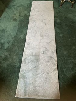 Pale Blue Plush Runner Rug