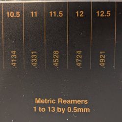 Tri-Angle Precision Metric Reamer Set 1mm-13mm In 0.5 mm. 25 Pieces
