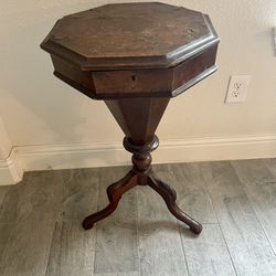 Antique Victorian Trumpet Sewing Table