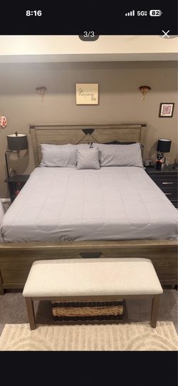 King bed frame mattress included