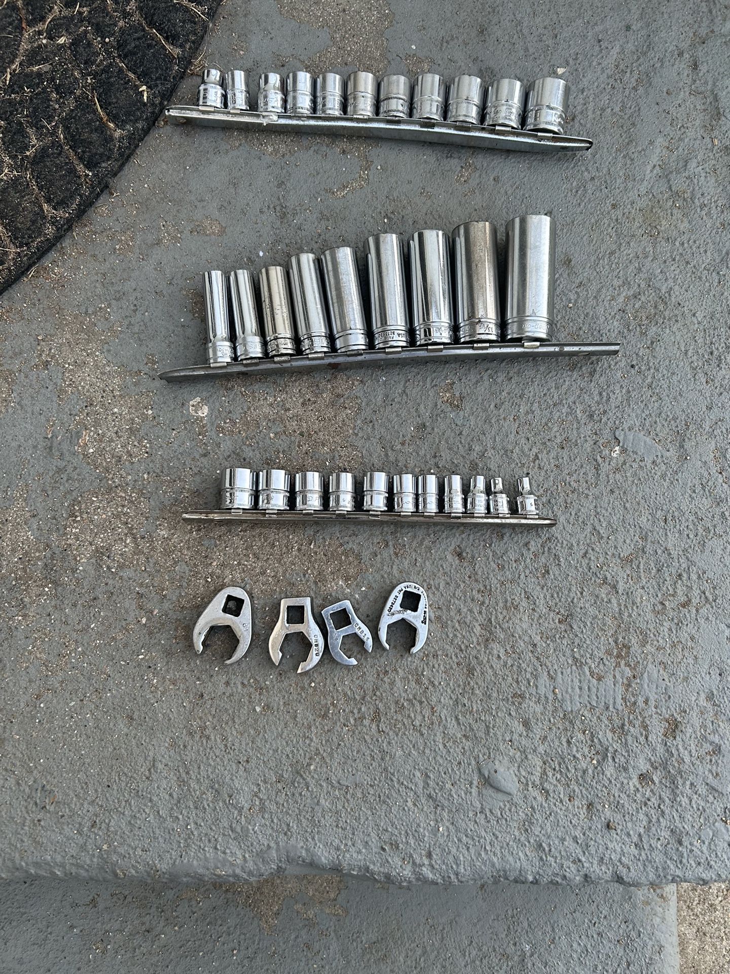 Metric Sockets 3/8 Drive 9 Mm-19mm Standard Sockets Deep 3/8-7/8 , 1/4 Metric Sockets 1/4 In Drive 5-15 , Crows Feet 2-5/8, 11/16, 1/2 In