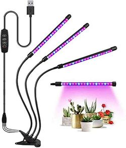 60W Led Plant Grow Lights for Indoor Plants, LED Grow Lamp Bulbs Plant Lights Full Spectrum with Adjustable Neck, Auto ON Off with 3/9/12H Timer Clip-