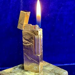 Vintage Bark Gold Dunhill Lighter Super Mint Condition Works 1 Year Warranty 