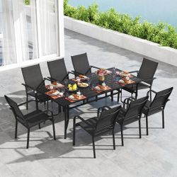 9pc Outdoor Dining Table Set Patio Furniture