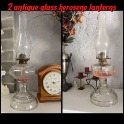 2 Antique Glass Kerosene Lanterns For Sale $50 OBO We Are Motivated To Sell!