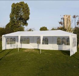 10' x 30' Outdoor Gazebo Canopy with Removable Sidewalls Large Tent Connection Stakes Ropes for Party