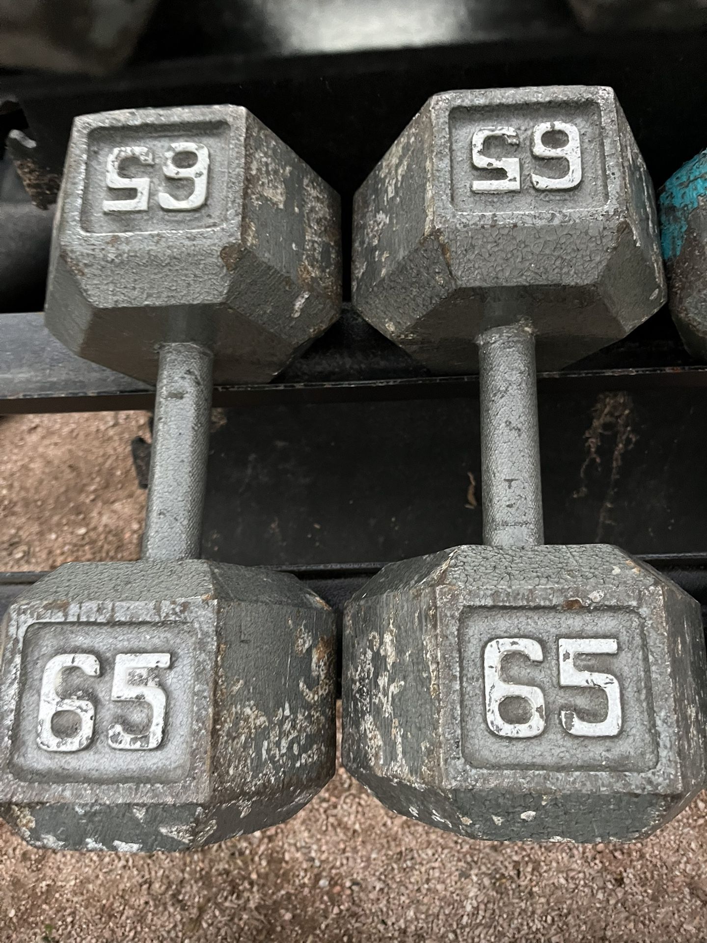 65lb Hex Iron Dumbbell set Weights
