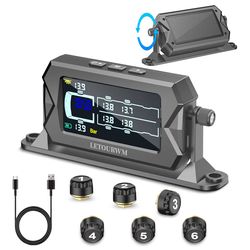 Tire Pressure Monitoring System for RV, Truck & Trailer - 6 Sensors
