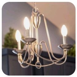  ALLEN + ROTH Wintonburg 3 -Light Brushed Nickel French country/cotta 3-LIGHT CHANDELIER BRUSHED NICKEL 66" CHAIN, 4"CANOPY ....ASKING $50.00