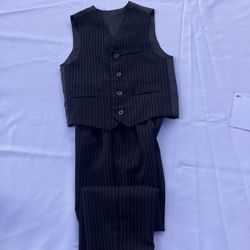 Boys Vest And Pants Set - Black With White Stripes Size 5