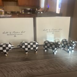 McKenzie Childs Pig And Cow Salt & Pepper Shakers
