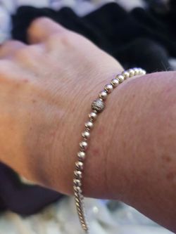 Pandora beads and pave bracelet