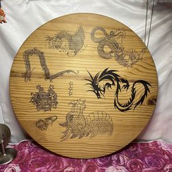 2 Ft Dragon Print Cutting Board 