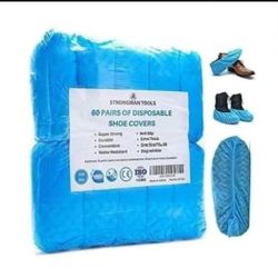 Strongman Tools | 120 Pack (60 Pairs) Extra Thick Disposable Shoe & Boot Covers | Durable & Water Resistant | Anti-Slip | One Size Fits Most $20 each.