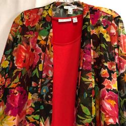 Susan Graver Printed Mesh Cardigan and Liquid Knit Tank Set