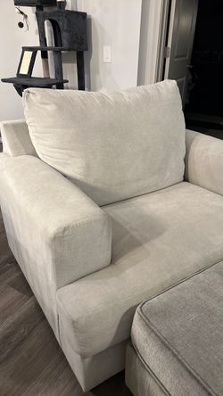 Large Cream Fabric Accent Chair and couch