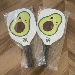 NEW adorable Avocado cute Aesthetic Wooden Wood pickleball paddle set