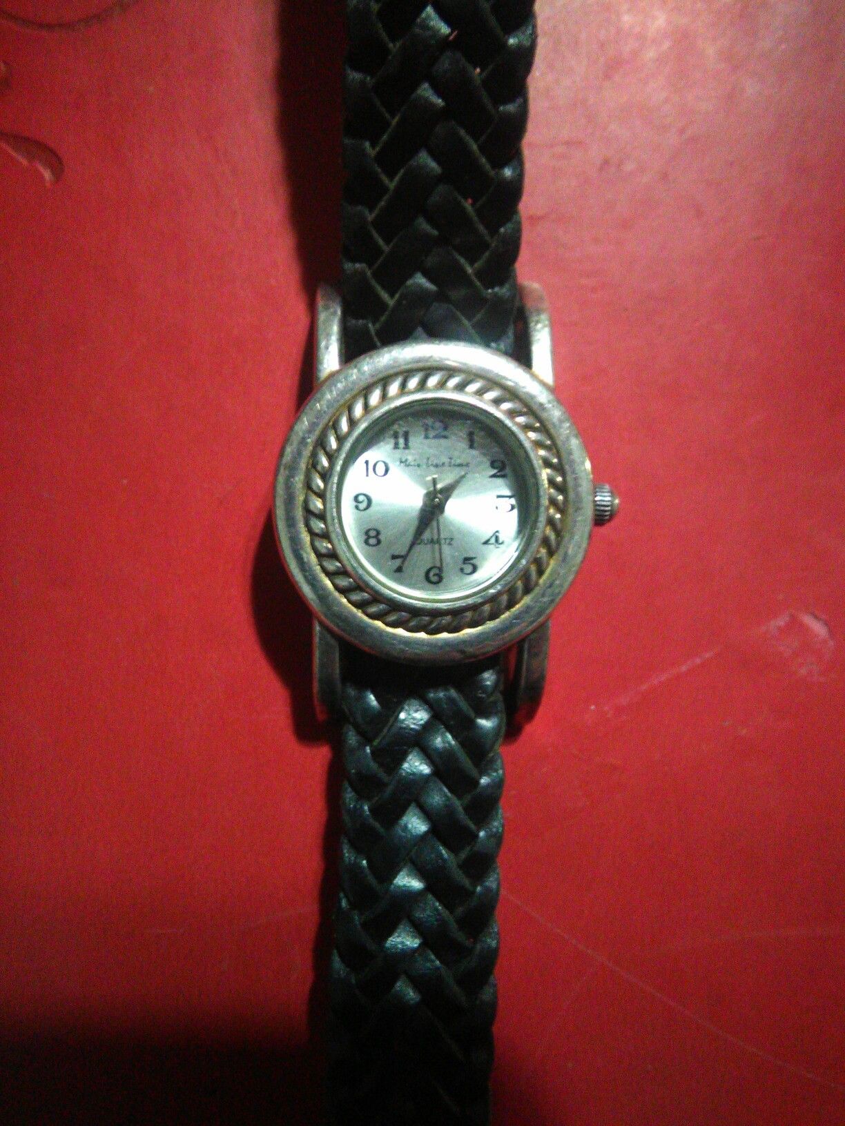 Main Line Time Women's Watch with Braided Leather Band