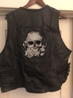 Motorcycle women’s leather vest 3X