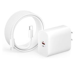 new iPhone Charger [Apple MFi Certified] 20W PD USB-C Fast Charging Power Adapter with 6FT USB-C to Lightning Cable Compatible with iPhone 14 13 12 11