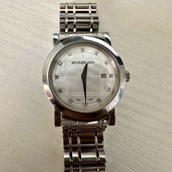 Burberry Ladies Watch (Mother Of Pearl Dial Diamond Crystals)