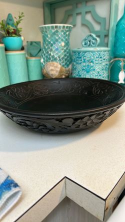 Black Carved Decorative Bowl