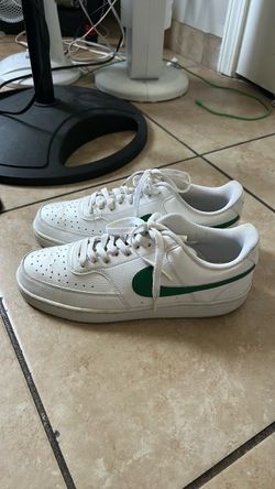 White & green Nikes