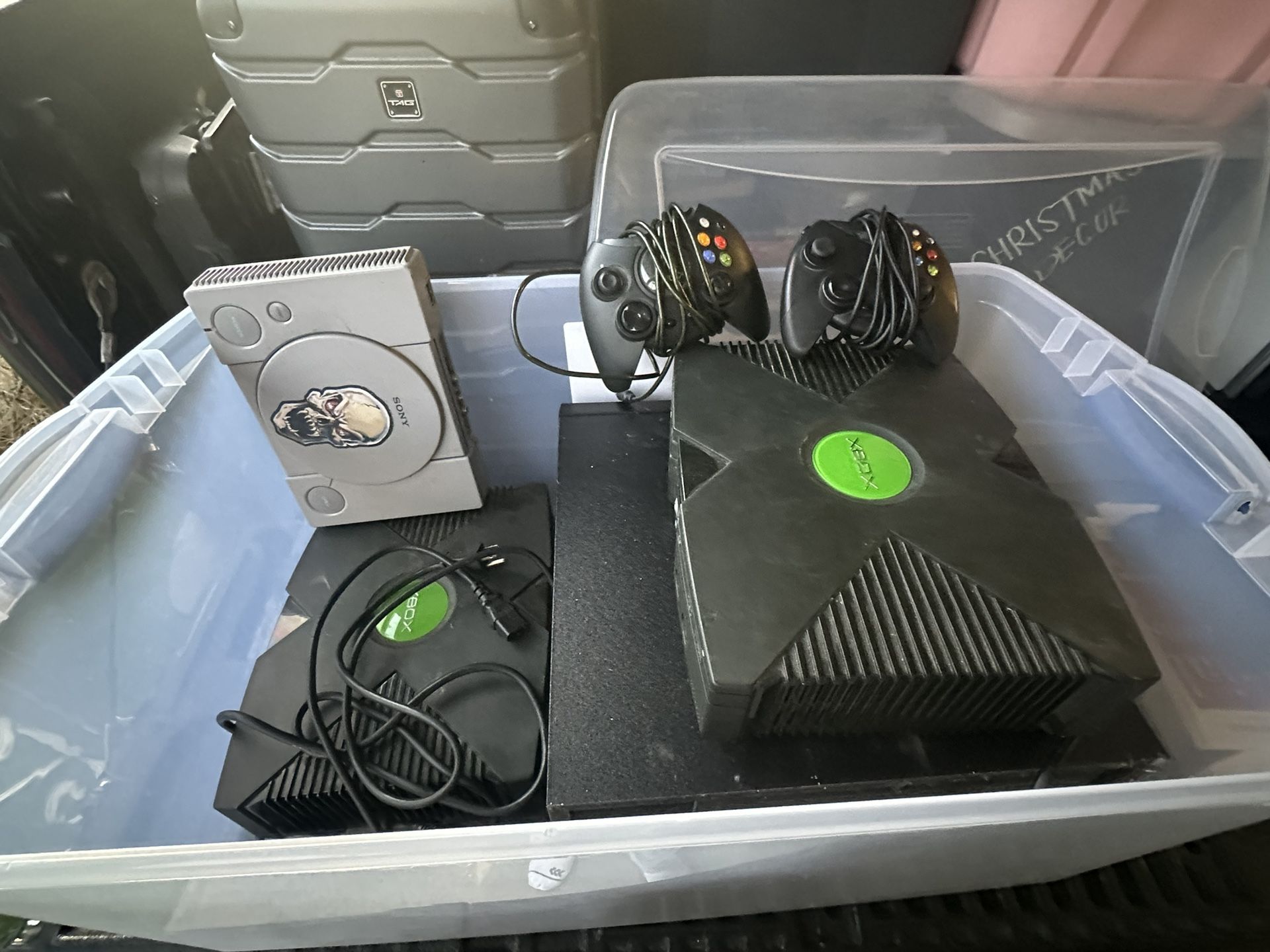 Large Bundle, With 6 Xbox Consoles, PS1 W/ Game, Switch W/ Games, Lots Of Games, Controllers, Etc
