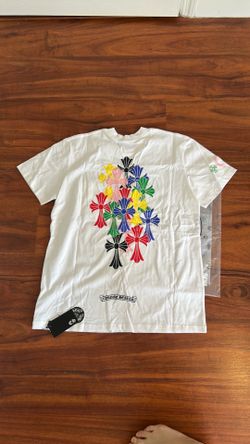 Chrome hearts white tee with colored Crosses size M