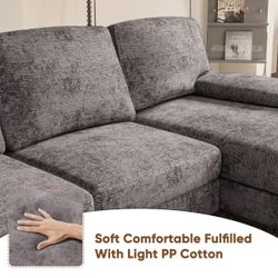 Gray Chenille Sectional Sofa